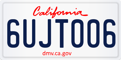 CA license plate 6UJT006