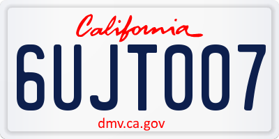 CA license plate 6UJT007