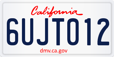 CA license plate 6UJT012