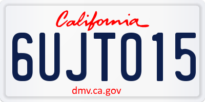 CA license plate 6UJT015