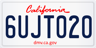 CA license plate 6UJT020