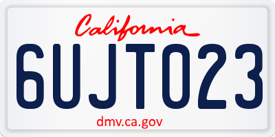 CA license plate 6UJT023