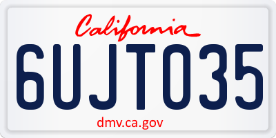 CA license plate 6UJT035