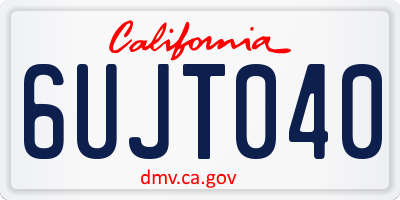 CA license plate 6UJT040