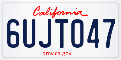 CA license plate 6UJT047