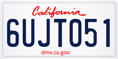 CA license plate 6UJT051