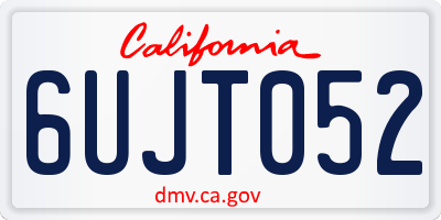CA license plate 6UJT052