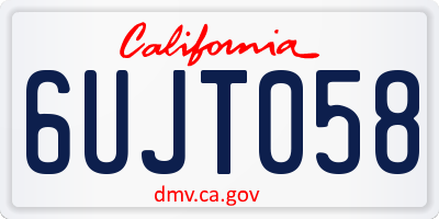 CA license plate 6UJT058