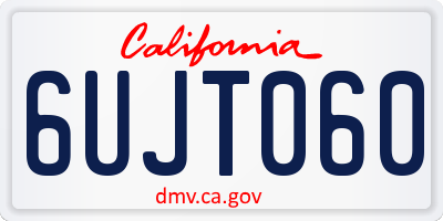CA license plate 6UJT060
