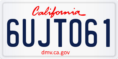 CA license plate 6UJT061