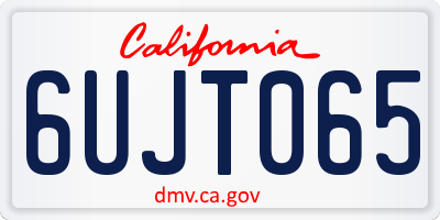 CA license plate 6UJT065