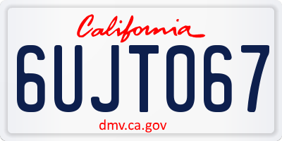 CA license plate 6UJT067