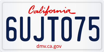 CA license plate 6UJT075