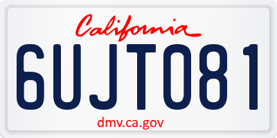 CA license plate 6UJT081