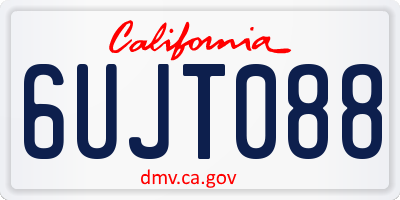 CA license plate 6UJT088