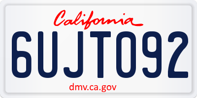 CA license plate 6UJT092
