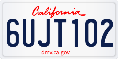 CA license plate 6UJT102