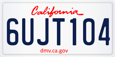 CA license plate 6UJT104