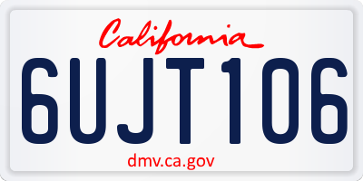 CA license plate 6UJT106