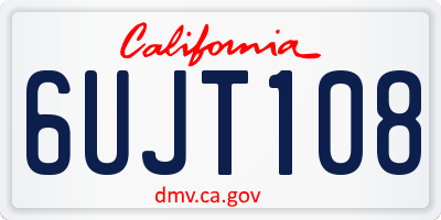 CA license plate 6UJT108