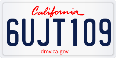 CA license plate 6UJT109