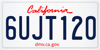 CA license plate 6UJT120