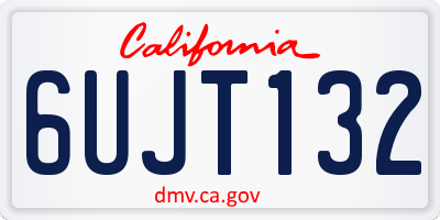 CA license plate 6UJT132