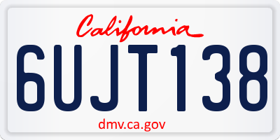 CA license plate 6UJT138