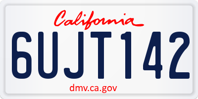 CA license plate 6UJT142