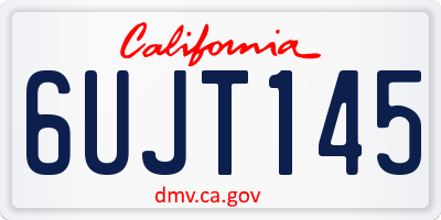 CA license plate 6UJT145