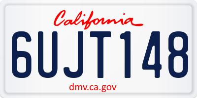 CA license plate 6UJT148