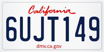 CA license plate 6UJT149