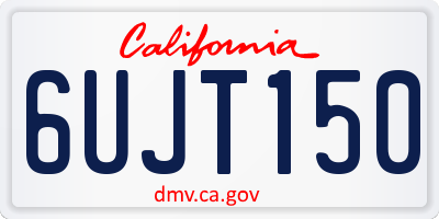 CA license plate 6UJT150