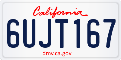 CA license plate 6UJT167