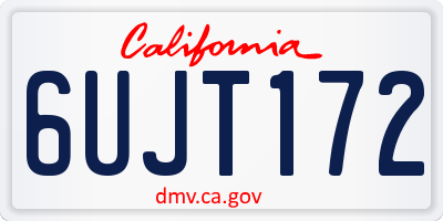 CA license plate 6UJT172