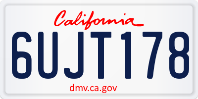CA license plate 6UJT178