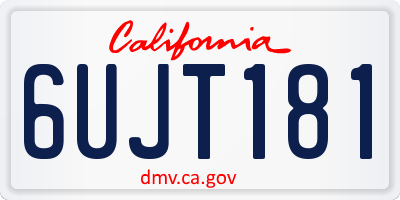 CA license plate 6UJT181