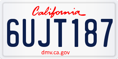 CA license plate 6UJT187