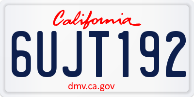 CA license plate 6UJT192