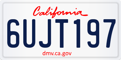 CA license plate 6UJT197