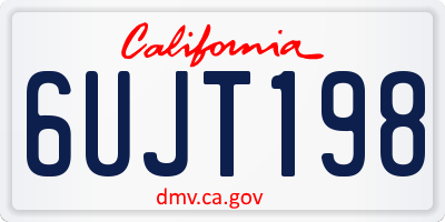 CA license plate 6UJT198