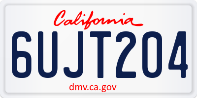 CA license plate 6UJT204