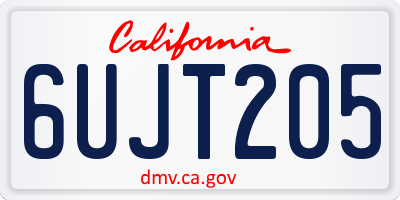 CA license plate 6UJT205