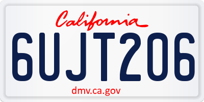 CA license plate 6UJT206