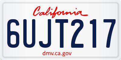 CA license plate 6UJT217