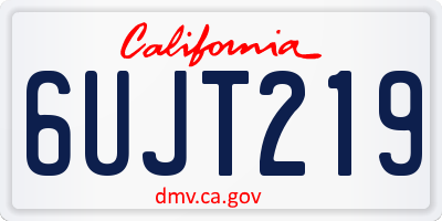 CA license plate 6UJT219