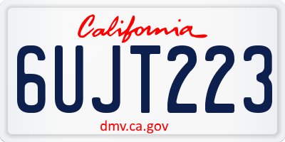 CA license plate 6UJT223