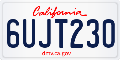 CA license plate 6UJT230