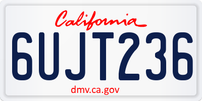 CA license plate 6UJT236