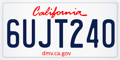 CA license plate 6UJT240